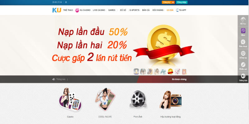 Nạp tiền Ku11 đa dạng nhiều phương thức giao dịch